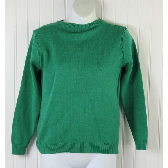 Green Sweater Purple Tuesday Size S Super Soft LS Knit Crew Kneck Classic XS - Picture 3 of 5